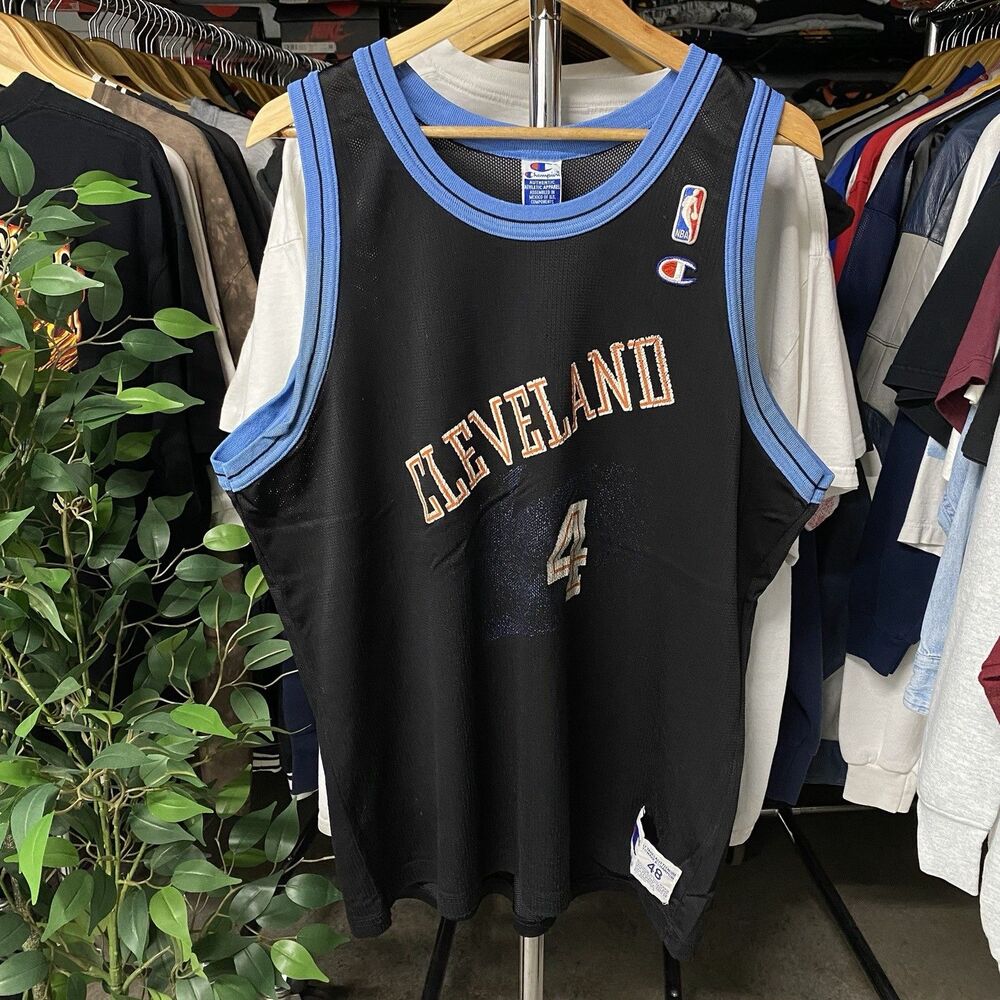 Vintage 90s Champion NBA Cleveland Cavaliers Shawn Kemp Basketball Jersey Sz 48